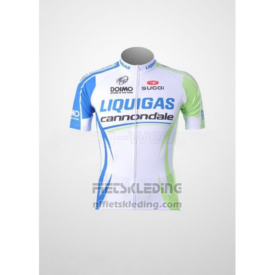 2011 Fietskleding Liquigas Cannondale Wit en Groen Korte Mouwen en Koersbroek